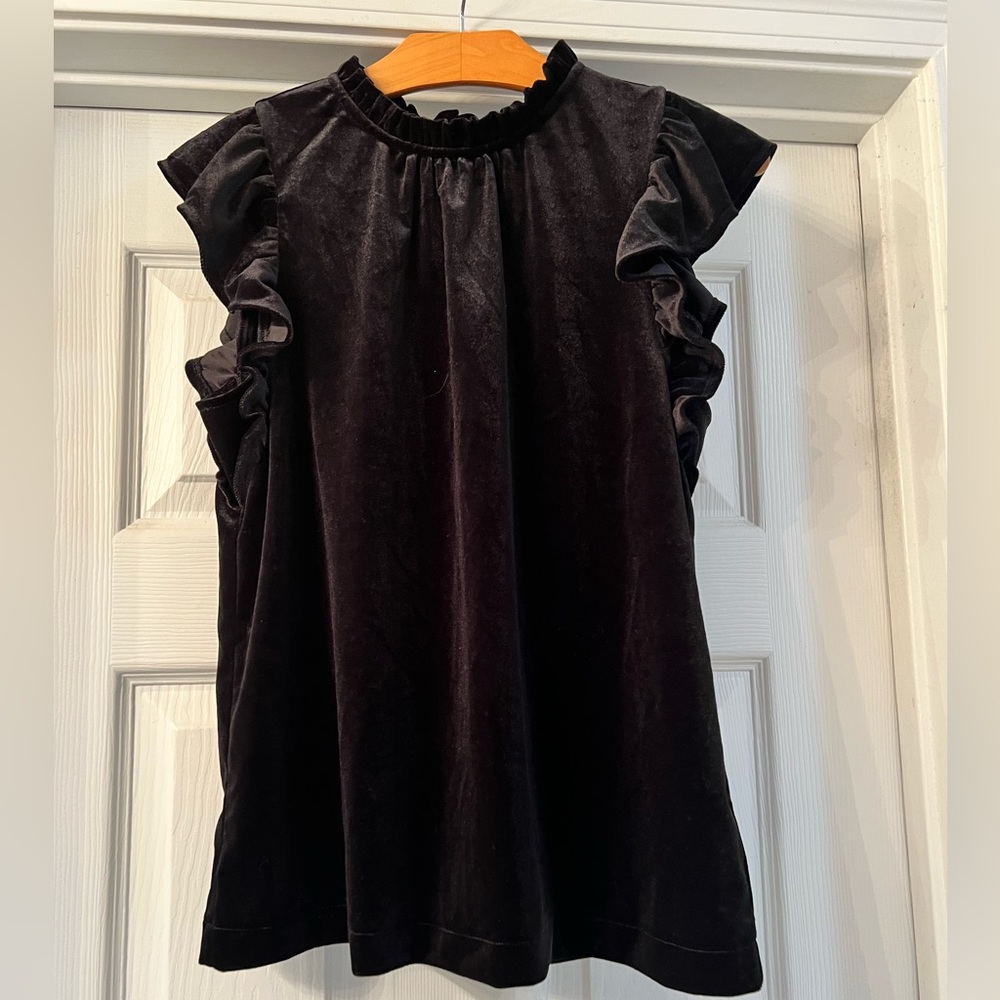 GAP Black Ruffle Sleeve Blouse